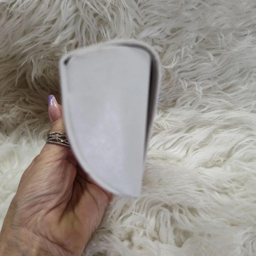 Michael Kors White Silver Logo Eyeglass Case